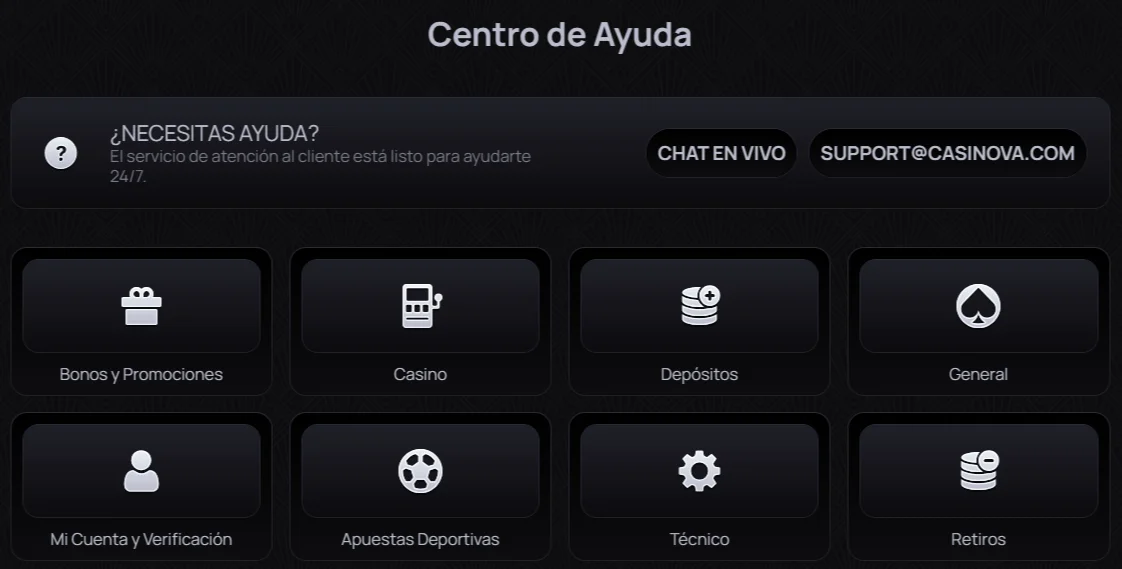 Atención al cliente de Casinova