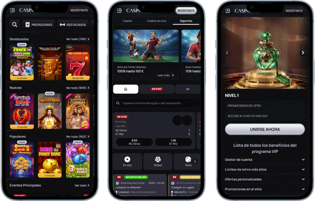 Casinova en tu móvil